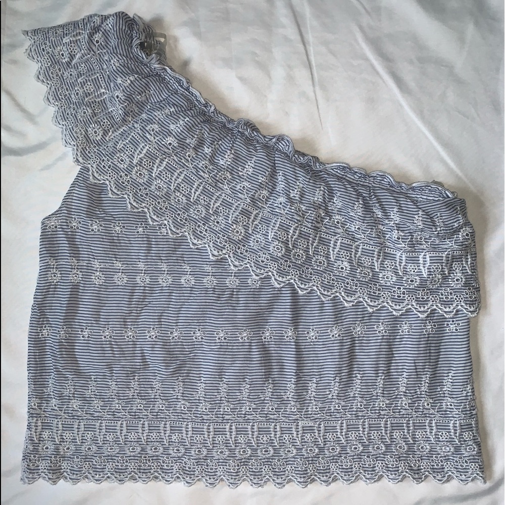 One shoulder ruffle top